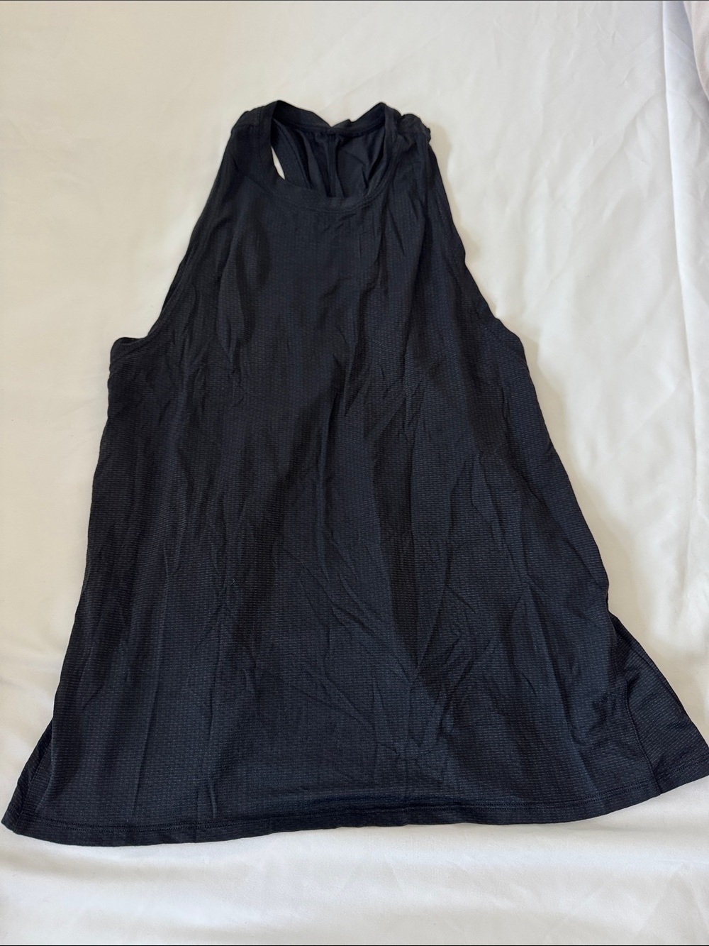 Lululemon black tank top with split back detail
